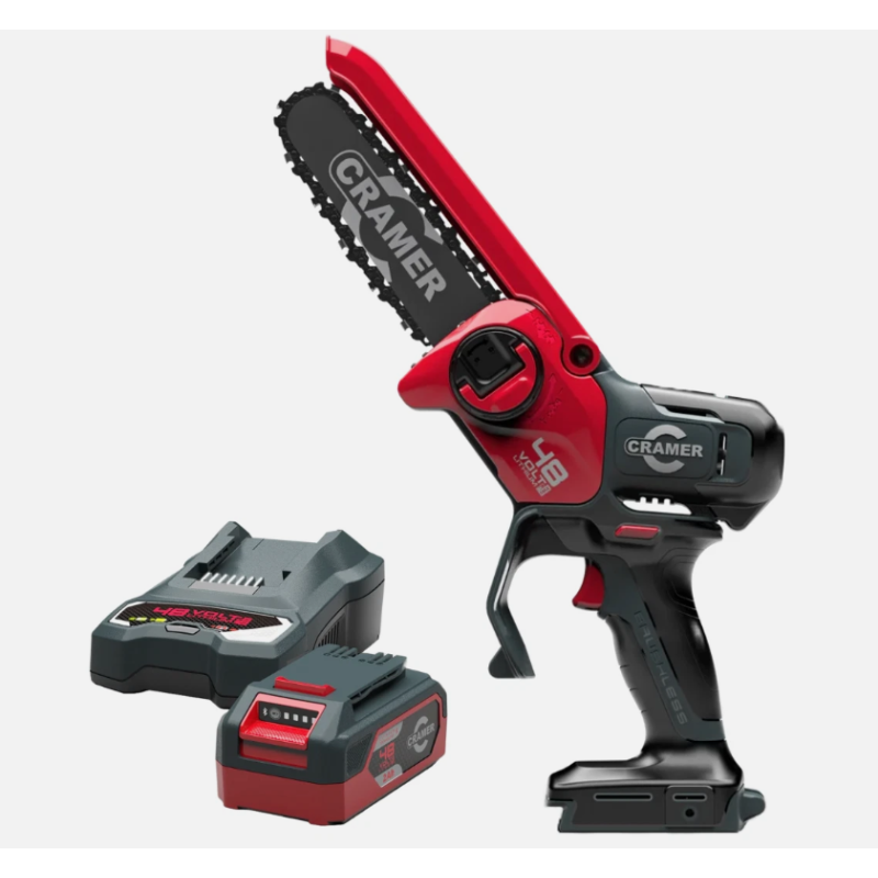 KIT DE MINI-MOTOSIERRA DE 48V (INCL 1x2Ah, CARGADOR DE UNA RANURA, BOLSA SUAVE) C